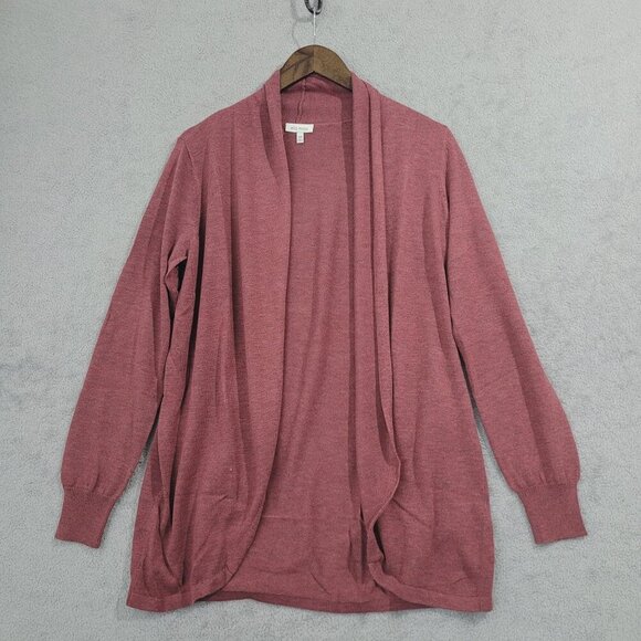 NEW Ella Moss Womens M Open Front Cardigan Sweater Dusty Rose Polyester 23CT - Picture 3 of 9